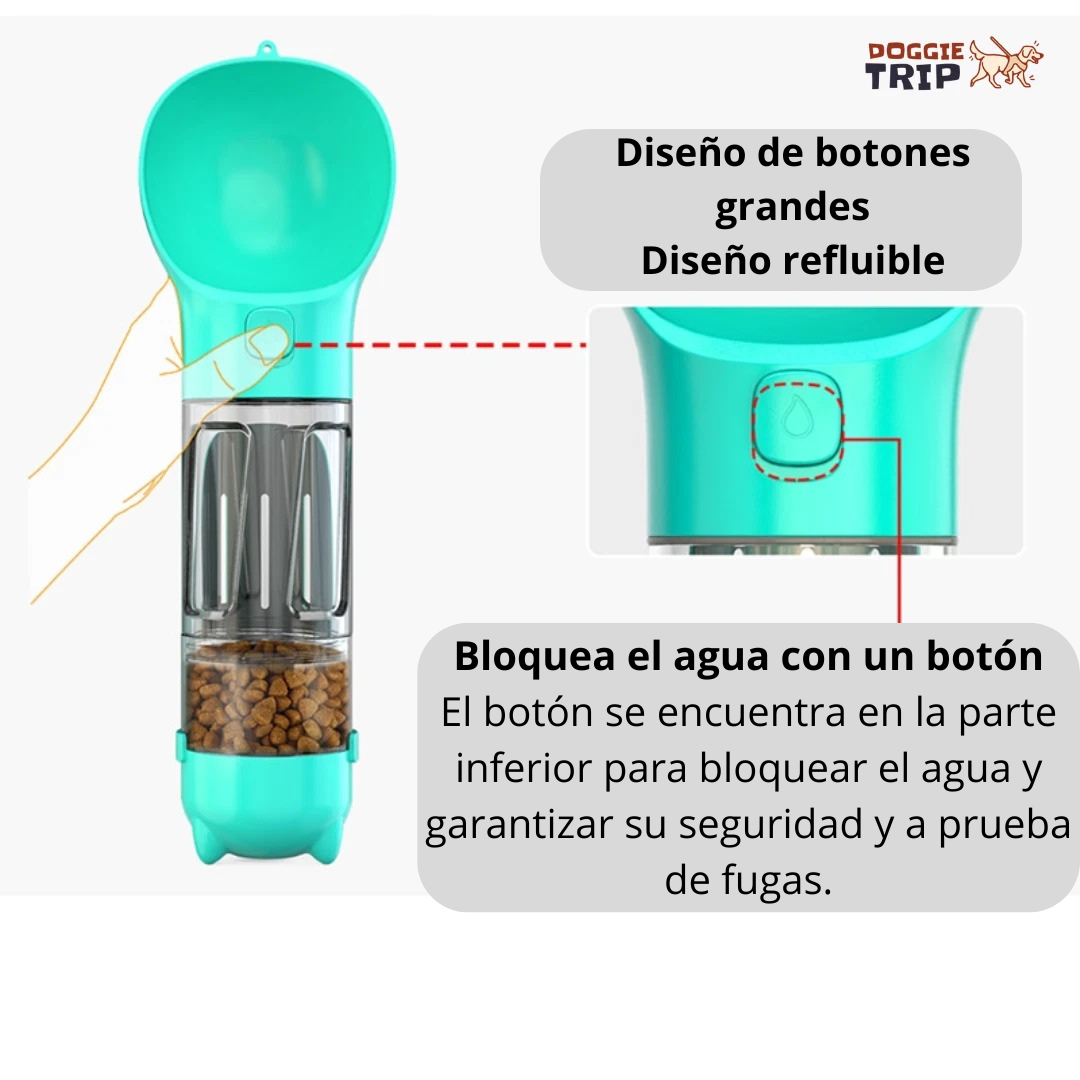 Botella De Agua Para Mascota 4 en 1