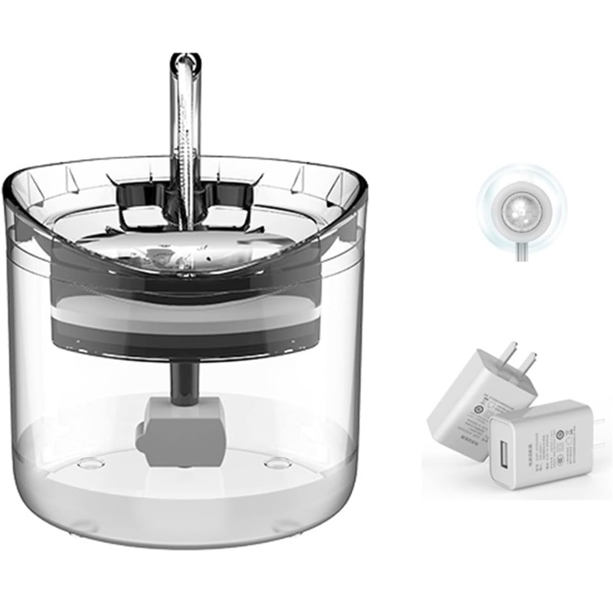 BEBEDERO MASCOTAS TRANSPARENTES AUTOMÁTICO