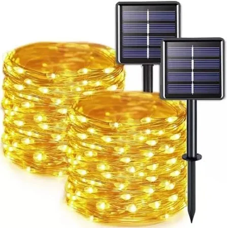 PACK NAVIDAD x2 Luces solares 20 metros cada una